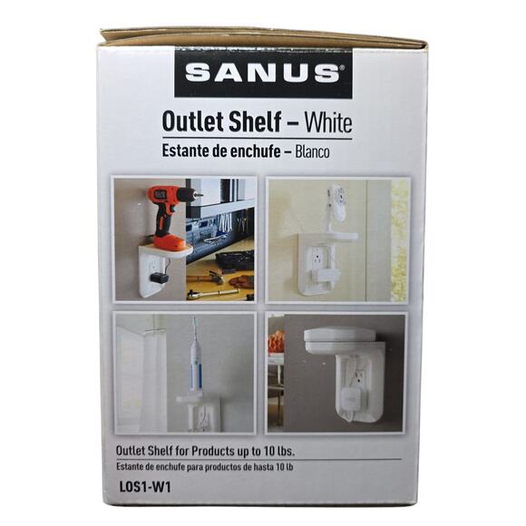 Sanus Outlet Shelf L0S1-W1 White 1-Gang Wall Mount for Echo Dot & Smart Devices - Picture 3 of 7